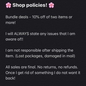 My shop Policies:)